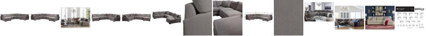 Furniture Rhyder 5-Pc. Fabric Sectional Sofa with Chaise, Created for Macy's